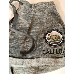 Reflex Cali Love Bear Patch Lounge Shorts Heather Gray beach women's hottie L